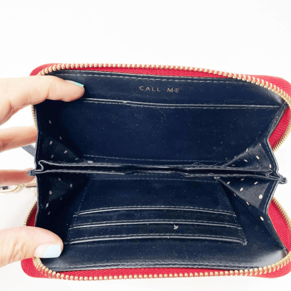 Stella & Dot Chelsea Tech Wallet Wristlet Wild Hearts Red leopard faux leather - Picture 5 of 5